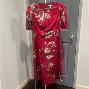 Gorgeous Petite London Times Red Floral Midi Dress
